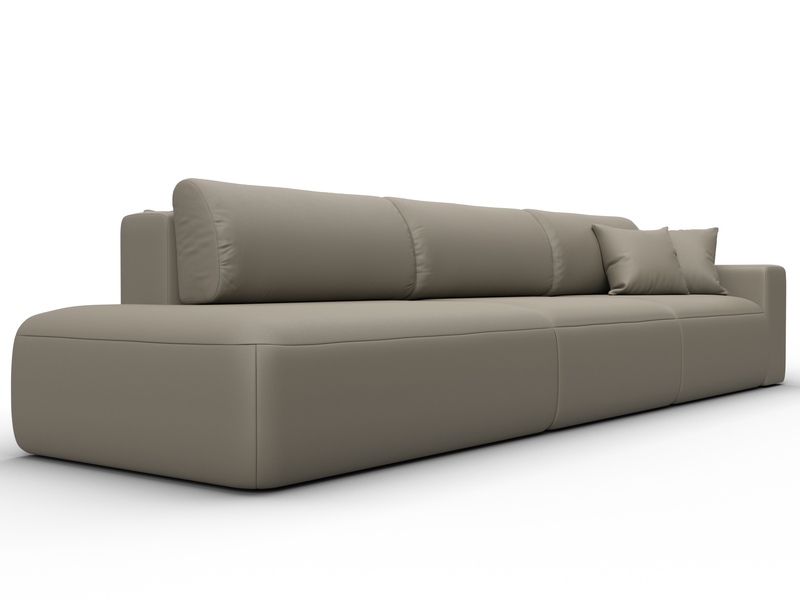 Диван прямой Лига-036 НПБ Модерн Лонг подлокотник справа, Экокожа, GRIFON 04 бежевый