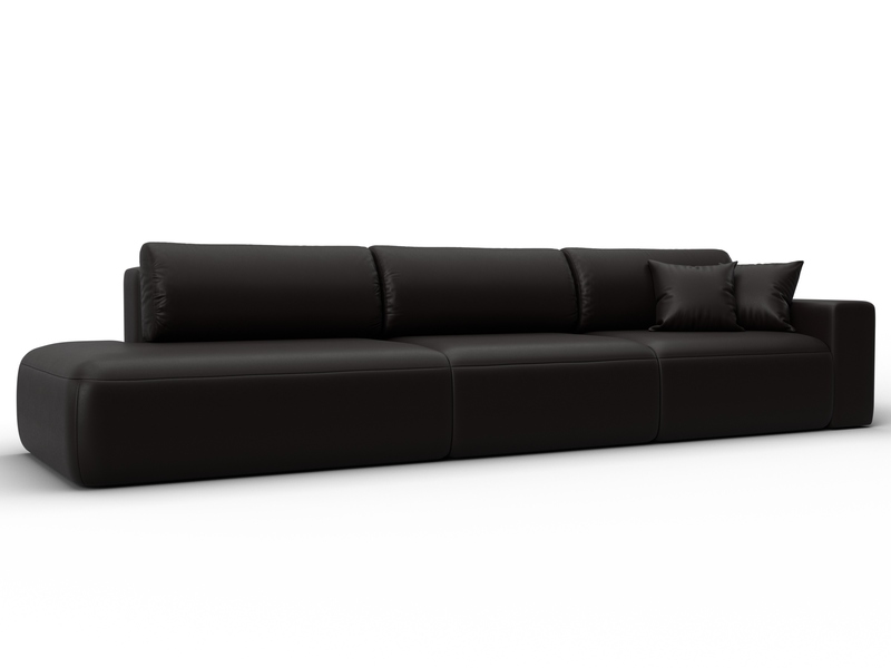 Диван прямой Лига-036 НПБ Модерн Лонг подлокотник справа, Экокожа, GRIFON 12 коричневый