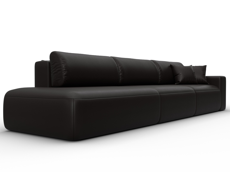 Диван прямой Лига-036 НПБ Модерн Лонг подлокотник справа, Экокожа, GRIFON 12 коричневый