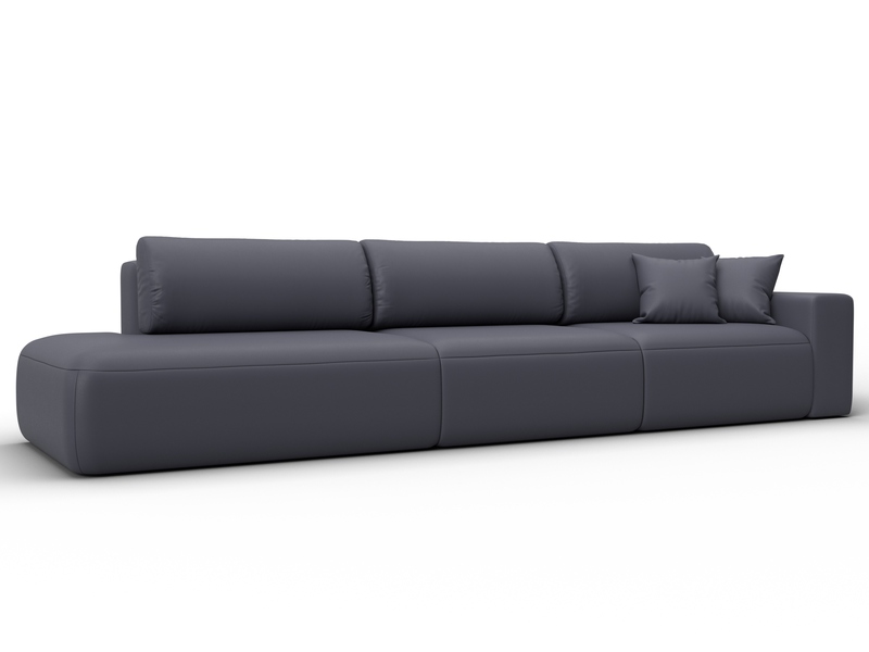 Диван прямой Лига-036 НПБ Модерн Лонг подлокотник справа, Экокожа, GRIFON 15 серый