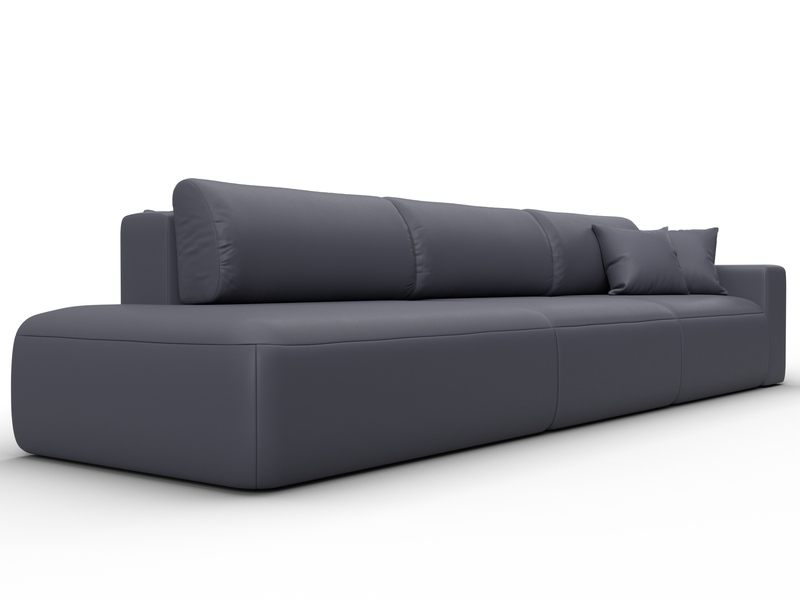 Диван прямой Лига-036 НПБ Модерн Лонг подлокотник справа, Экокожа, GRIFON 15 серый