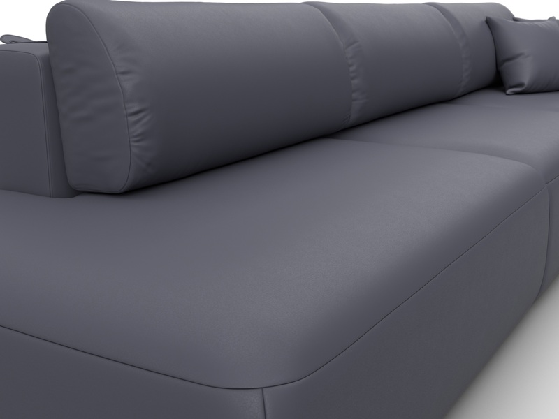 Диван прямой Лига-036 НПБ Модерн Лонг подлокотник справа, Экокожа, GRIFON 15 серый