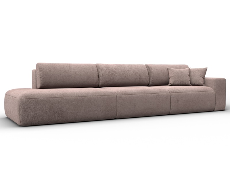 Диван прямой Лига-036 НПБ Модерн Лонг подлокотник справа, Велюр, TOWER 05 бежевый