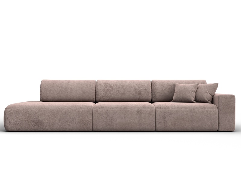 Диван прямой Лига-036 НПБ Модерн Лонг подлокотник справа, Велюр, TOWER 05 бежевый