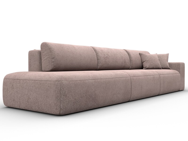 Диван прямой Лига-036 НПБ Модерн Лонг подлокотник справа, Велюр, TOWER 05 бежевый