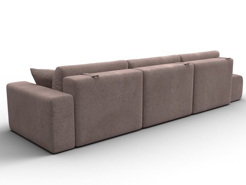 Диван прямой Лига-036 НПБ Модерн Лонг подлокотник справа, Велюр, TOWER 05 бежевый