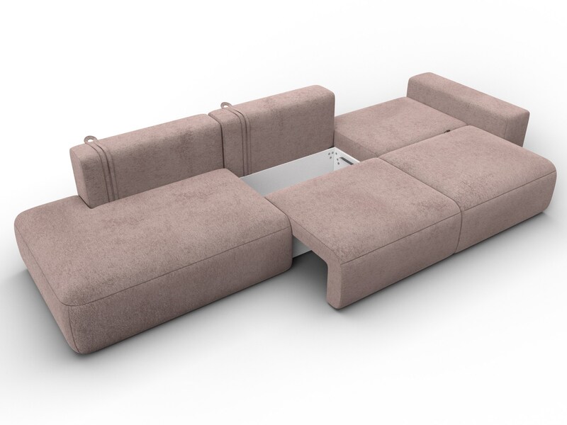 Диван прямой Лига-036 НПБ Модерн Лонг подлокотник справа, Велюр, TOWER 05 бежевый