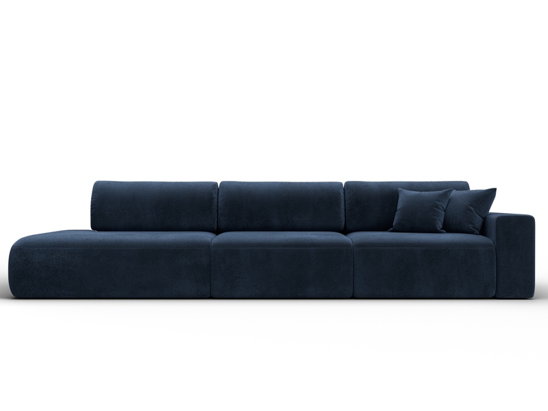 Диван прямой Лига-036 НПБ Модерн Лонг подлокотник справа, Велюр, TOWER 13 синий