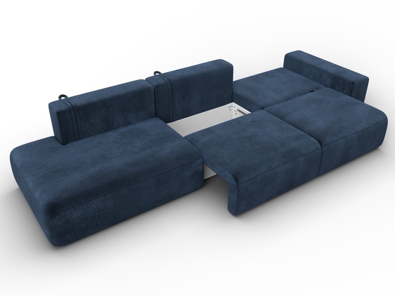 Диван прямой Лига-036 НПБ Модерн Лонг подлокотник справа, Велюр, TOWER 13 синий