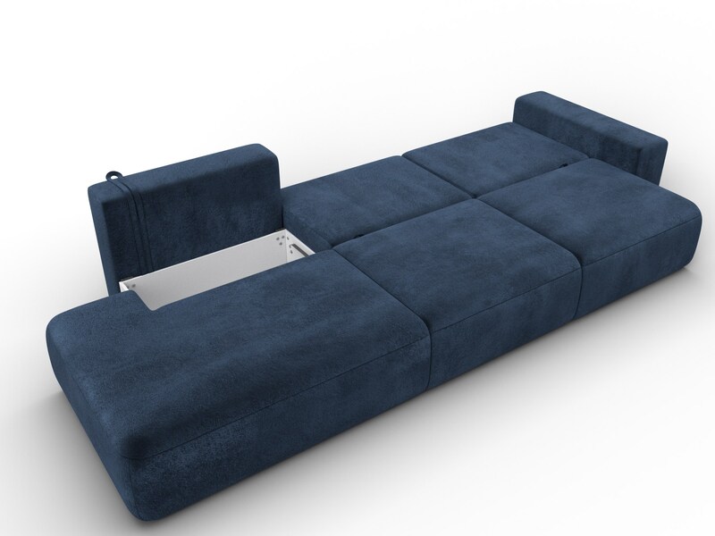 Диван прямой Лига-036 НПБ Модерн Лонг подлокотник справа, Велюр, TOWER 13 синий