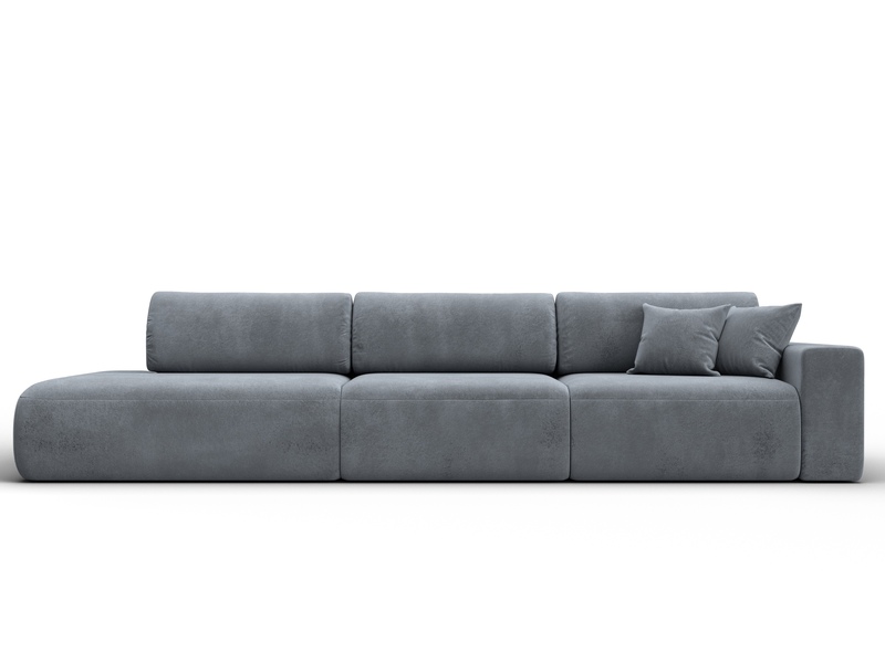 Диван прямой Лига-036 НПБ Модерн Лонг подлокотник справа, Велюр, TOWER 10 серый