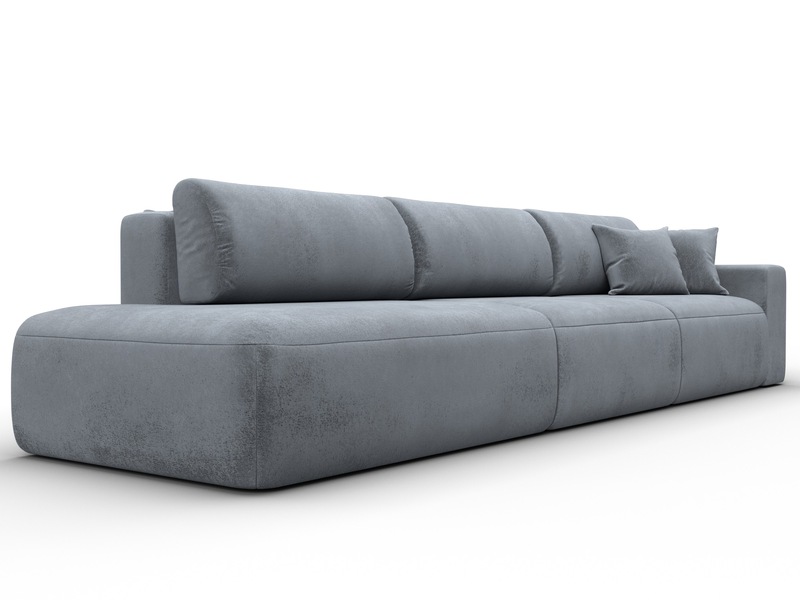 Диван прямой Лига-036 НПБ Модерн Лонг подлокотник справа, Велюр, TOWER 10 серый