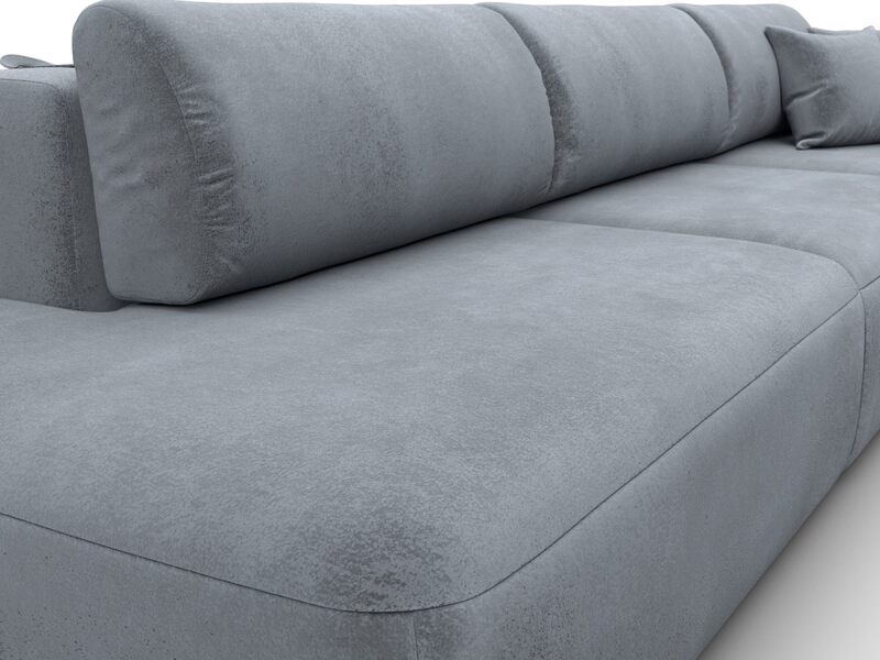 Диван прямой Лига-036 НПБ Модерн Лонг подлокотник справа, Велюр, TOWER 10 серый