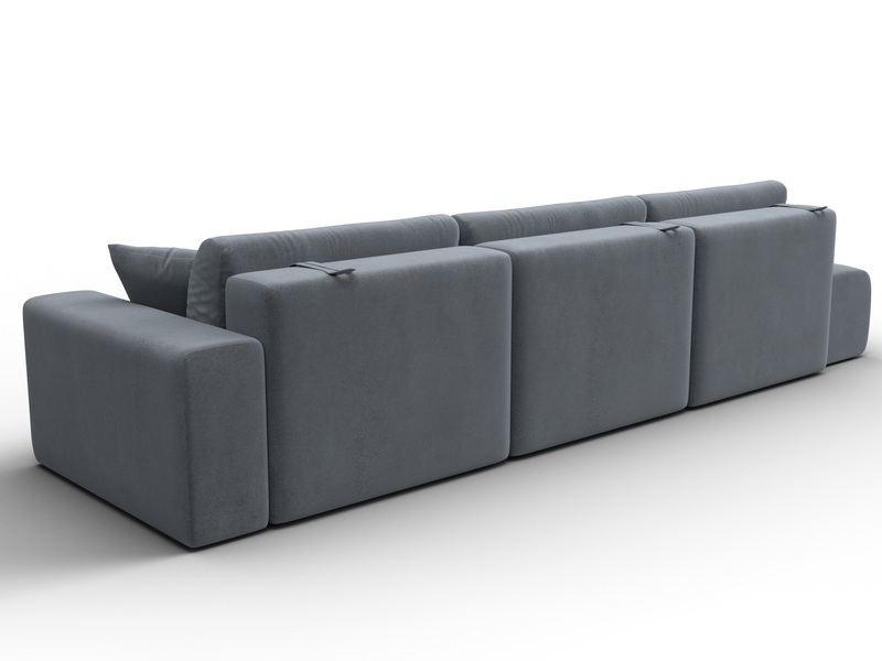 Диван прямой Лига-036 НПБ Модерн Лонг подлокотник справа, Велюр, TOWER 10 серый