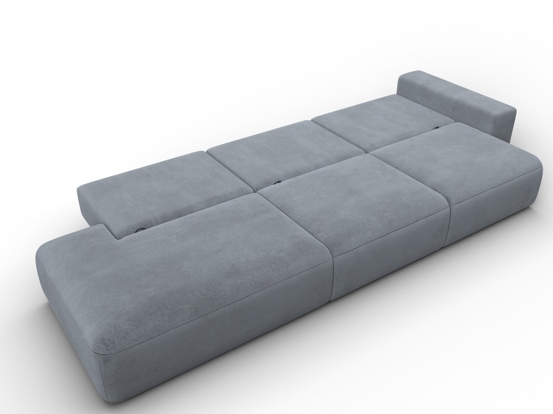 Диван прямой Лига-036 НПБ Модерн Лонг подлокотник справа, Велюр, TOWER 10 серый