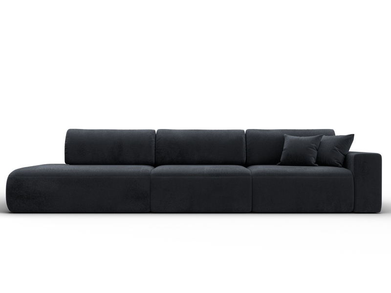 Диван прямой Лига-036 НПБ Модерн Лонг подлокотник справа, Велюр, TOWER 11 темно-серый