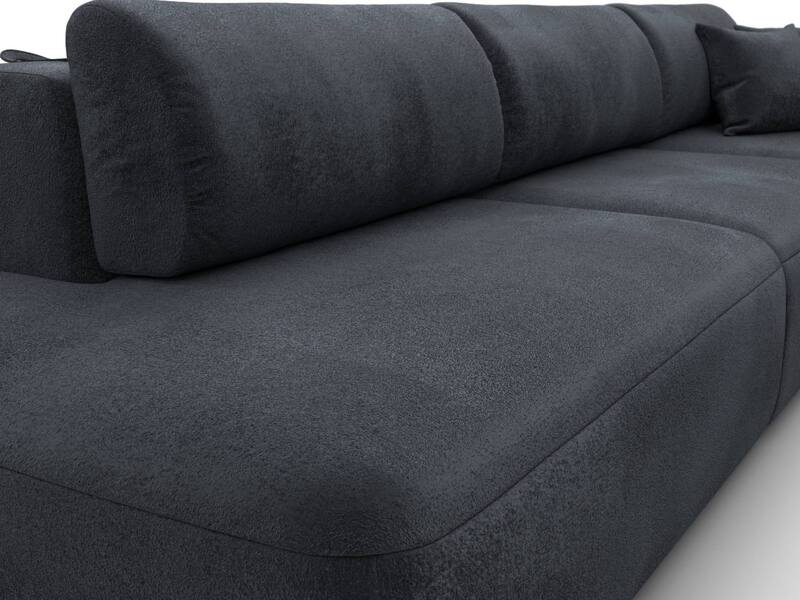 Диван прямой Лига-036 НПБ Модерн Лонг подлокотник справа, Велюр, TOWER 11 темно-серый