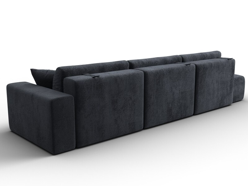 Диван прямой Лига-036 НПБ Модерн Лонг подлокотник справа, Велюр, TOWER 11 темно-серый