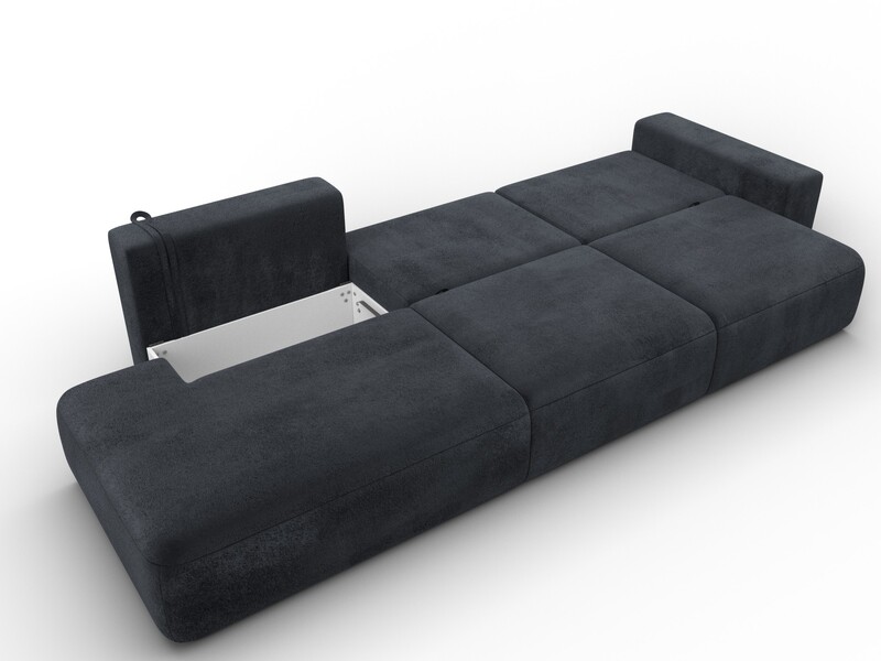 Диван прямой Лига-036 НПБ Модерн Лонг подлокотник справа, Велюр, TOWER 11 темно-серый