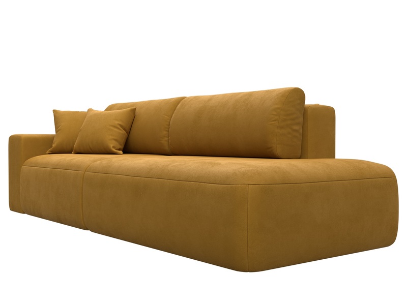 Диван прямой Лига-036 НПБ Модерн подлокотник слева, Велюр, BRUT 10 желтый
