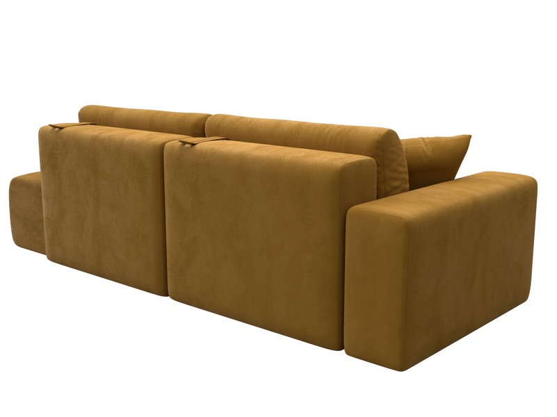 Диван прямой Лига-036 НПБ Модерн подлокотник слева, Велюр, BRUT 10 желтый