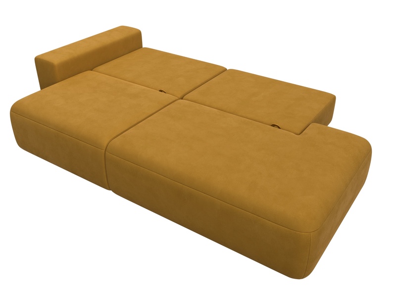 Диван прямой Лига-036 НПБ Модерн подлокотник слева, Велюр, BRUT 10 желтый