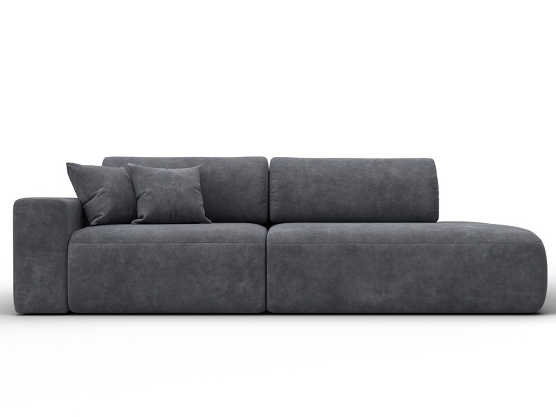 Диван прямой Лига-036 НПБ Модерн подлокотник слева, Велюр, BRUT 16 темно-серый