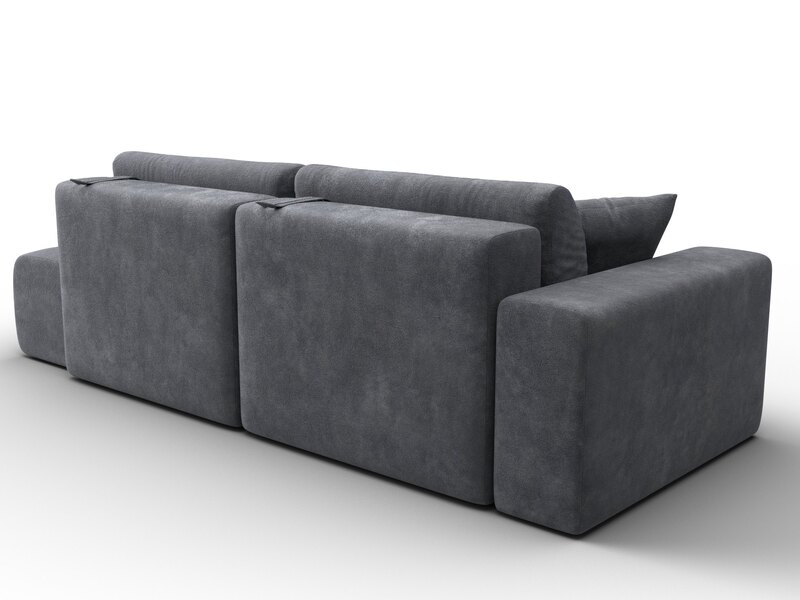 Диван прямой Лига-036 НПБ Модерн подлокотник слева, Велюр, BRUT 16 темно-серый