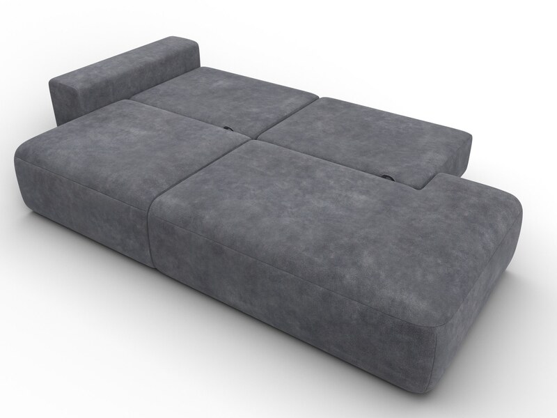 Диван прямой Лига-036 НПБ Модерн подлокотник слева, Велюр, BRUT 16 темно-серый