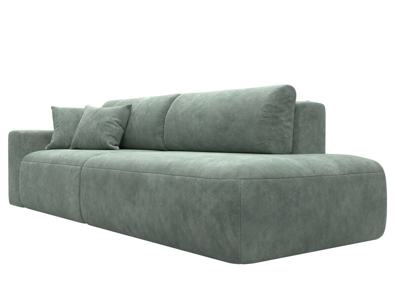 Диван прямой Лига-036 НПБ Модерн подлокотник слева, Велюр, BRUT 08 зеленый