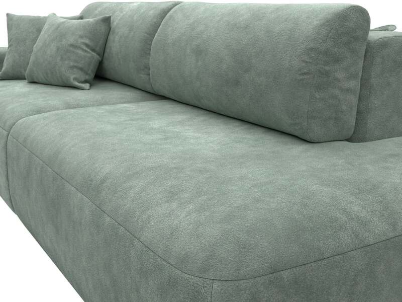 Диван прямой Лига-036 НПБ Модерн подлокотник слева, Велюр, BRUT 08 зеленый