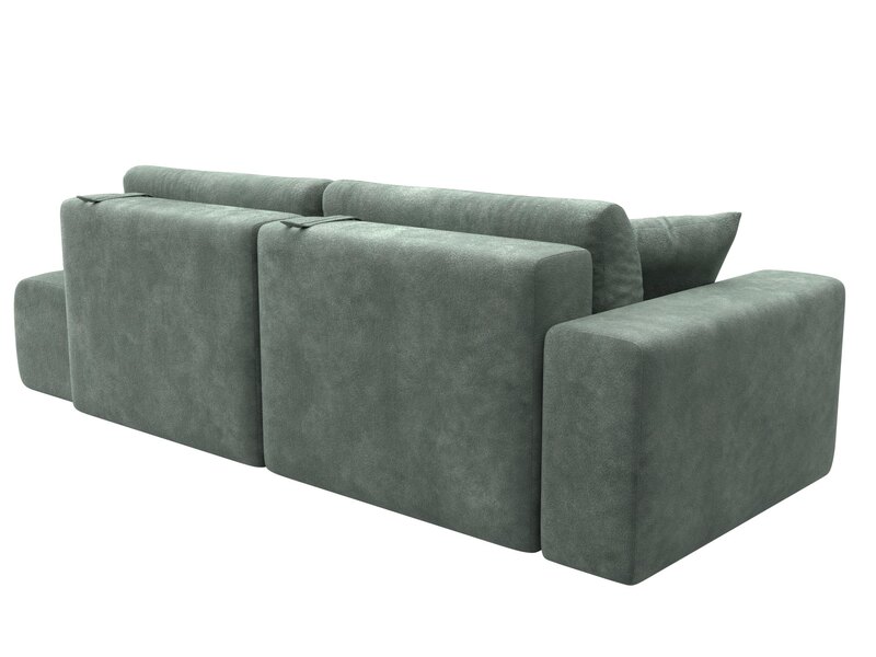 Диван прямой Лига-036 НПБ Модерн подлокотник слева, Велюр, BRUT 08 зеленый