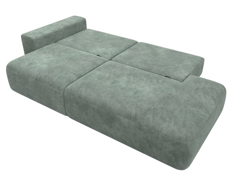 Диван прямой Лига-036 НПБ Модерн подлокотник слева, Велюр, BRUT 08 зеленый