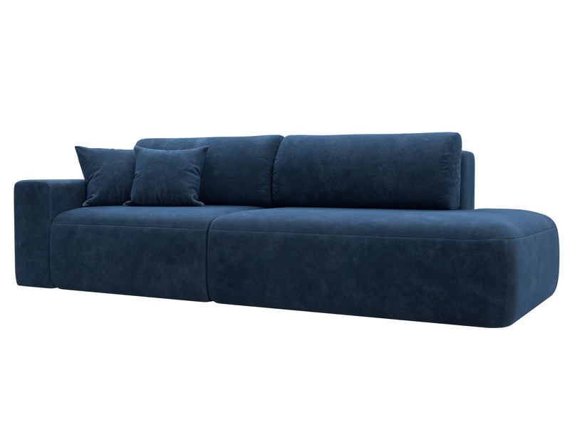 Диван прямой Лига-036 НПБ Модерн подлокотник слева, Велюр, BRUT 11 синий