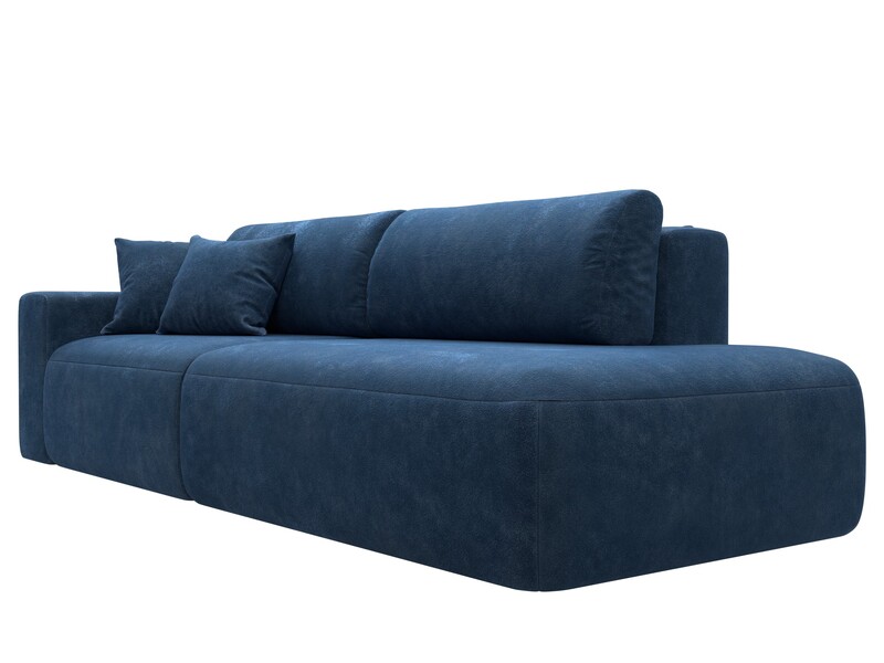 Диван прямой Лига-036 НПБ Модерн подлокотник слева, Велюр, BRUT 11 синий