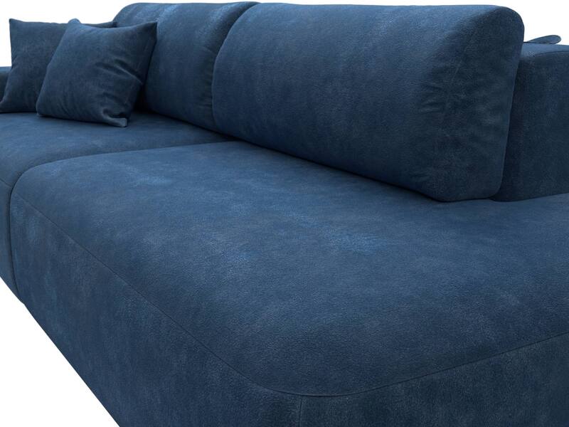 Диван прямой Лига-036 НПБ Модерн подлокотник слева, Велюр, BRUT 11 синий