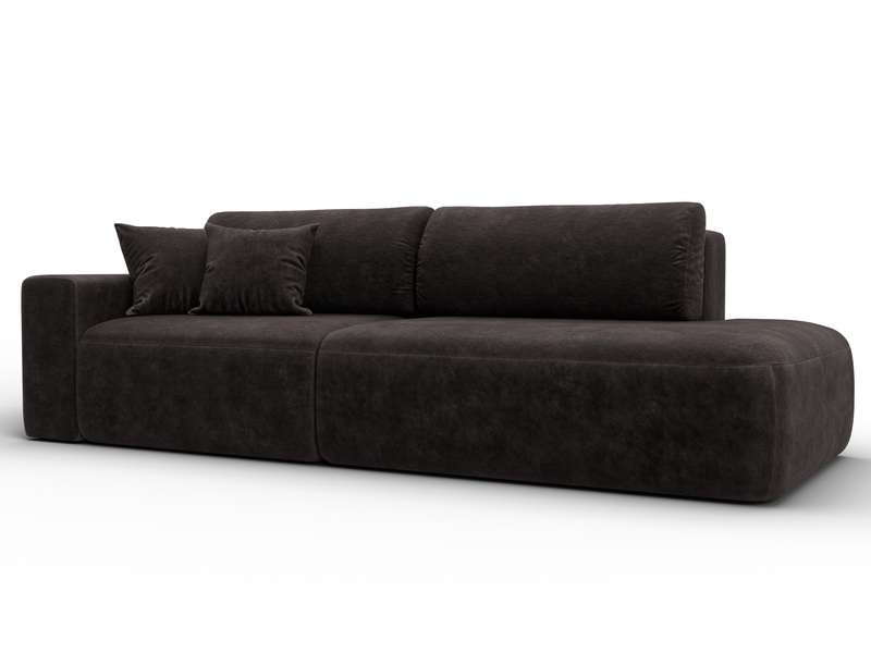 Диван прямой Лига-036 НПБ Модерн подлокотник слева, Велюр, BRUT 17 коричневый