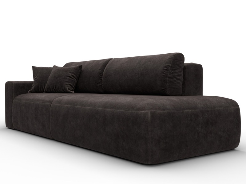 Диван прямой Лига-036 НПБ Модерн подлокотник слева, Велюр, BRUT 17 коричневый