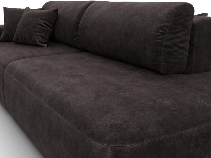 Диван прямой Лига-036 НПБ Модерн подлокотник слева, Велюр, BRUT 17 коричневый