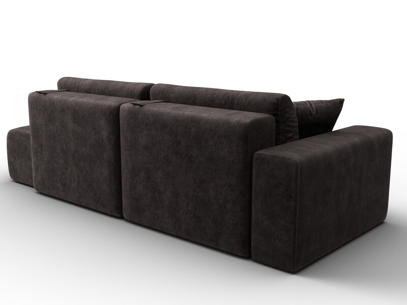 Диван прямой Лига-036 НПБ Модерн подлокотник слева, Велюр, BRUT 17 коричневый