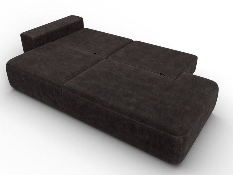 Диван прямой Лига-036 НПБ Модерн подлокотник слева, Велюр, BRUT 17 коричневый