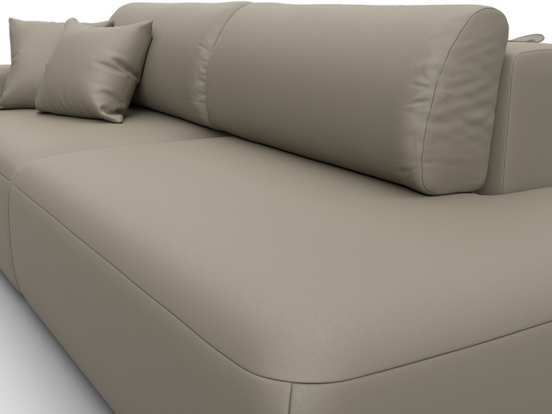 Диван прямой Лига-036 НПБ Модерн подлокотник слева, Экокожа, GRIFON 04 бежевый