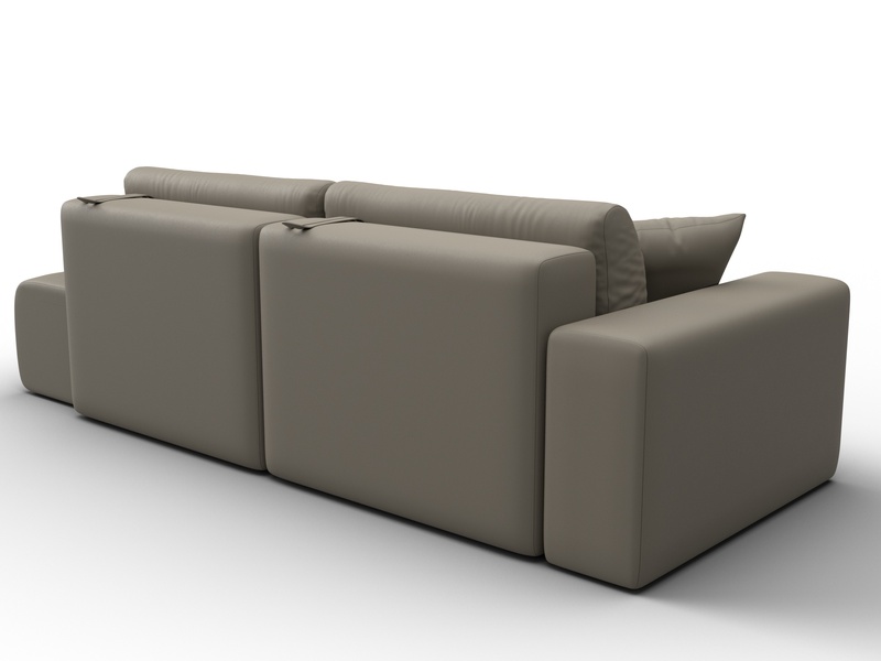 Диван прямой Лига-036 НПБ Модерн подлокотник слева, Экокожа, GRIFON 04 бежевый