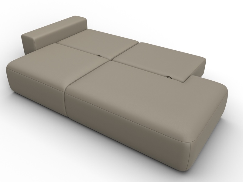 Диван прямой Лига-036 НПБ Модерн подлокотник слева, Экокожа, GRIFON 04 бежевый