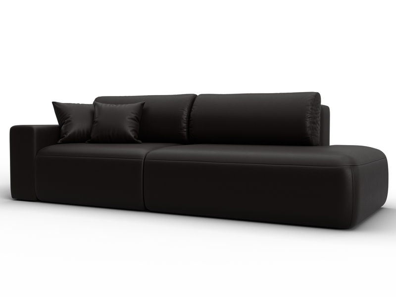 Диван прямой Лига-036 НПБ Модерн подлокотник слева, Экокожа, GRIFON 12 коричневый