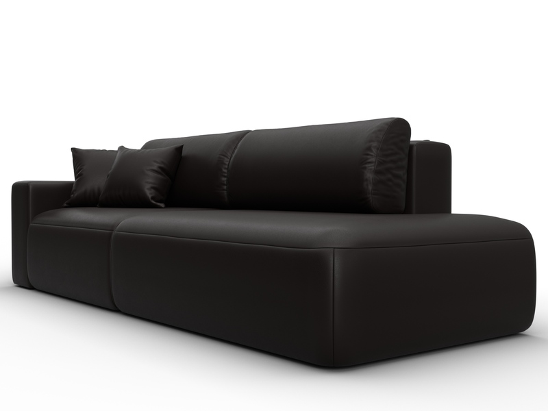 Диван прямой Лига-036 НПБ Модерн подлокотник слева, Экокожа, GRIFON 12 коричневый