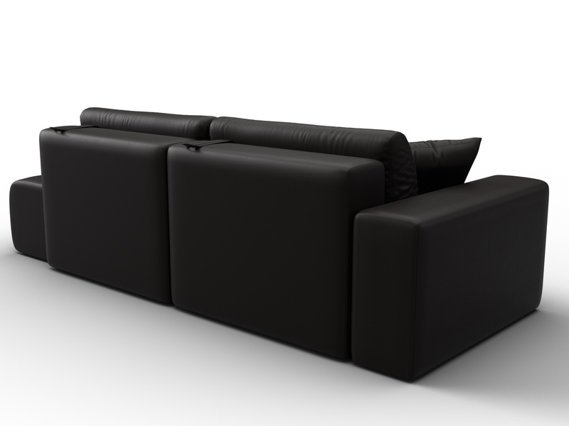 Диван прямой Лига-036 НПБ Модерн подлокотник слева, Экокожа, GRIFON 12 коричневый