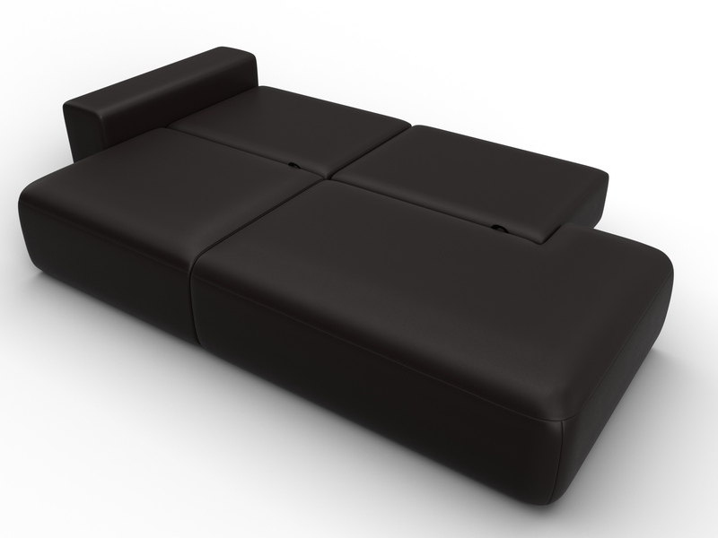 Диван прямой Лига-036 НПБ Модерн подлокотник слева, Экокожа, GRIFON 12 коричневый