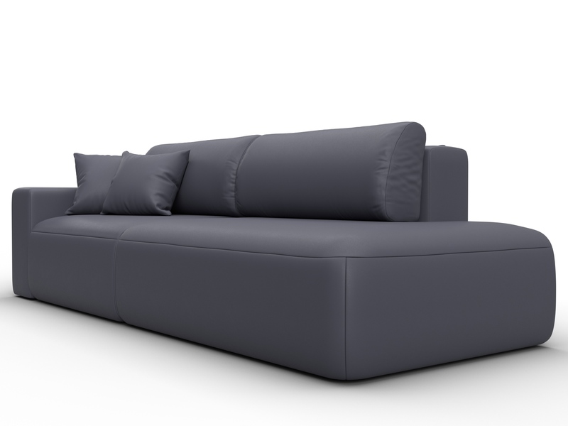 Диван прямой Лига-036 НПБ Модерн подлокотник слева, Экокожа, GRIFON 15 серый