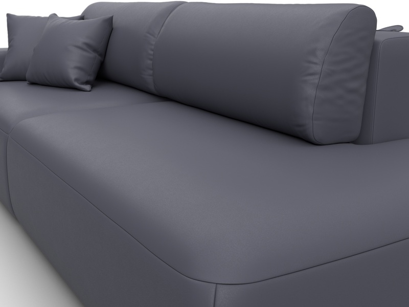 Диван прямой Лига-036 НПБ Модерн подлокотник слева, Экокожа, GRIFON 15 серый